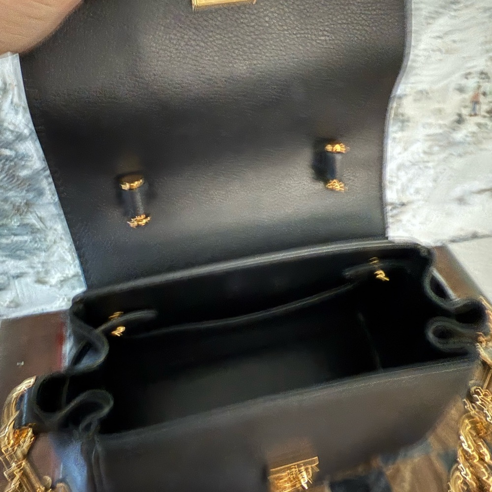 Versace Mini Bag in Black with Gold Chain - Picture 4 of 6